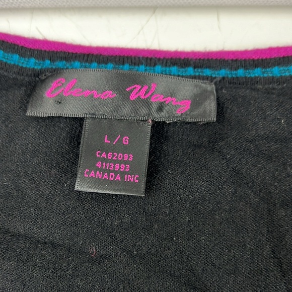 Elena Wang Women's Vintage Ribbon Colourful Button Down Cardigan - Picture 3 of 13